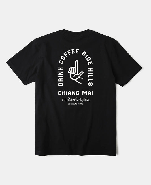drink coffee ride hills 2.0 tee | black