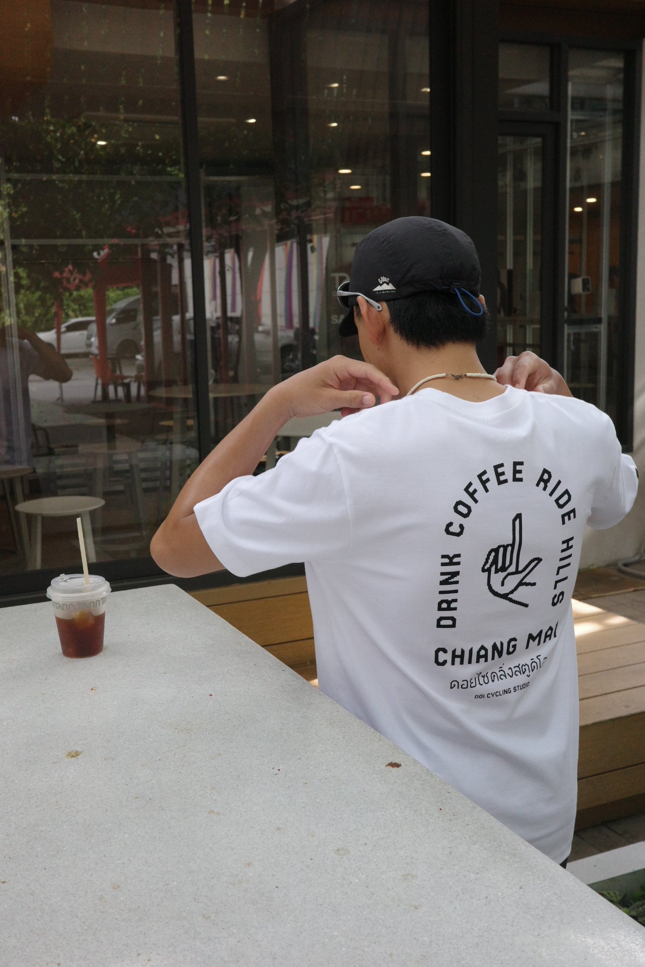 drink coffee ride hills 2.0 tee | white