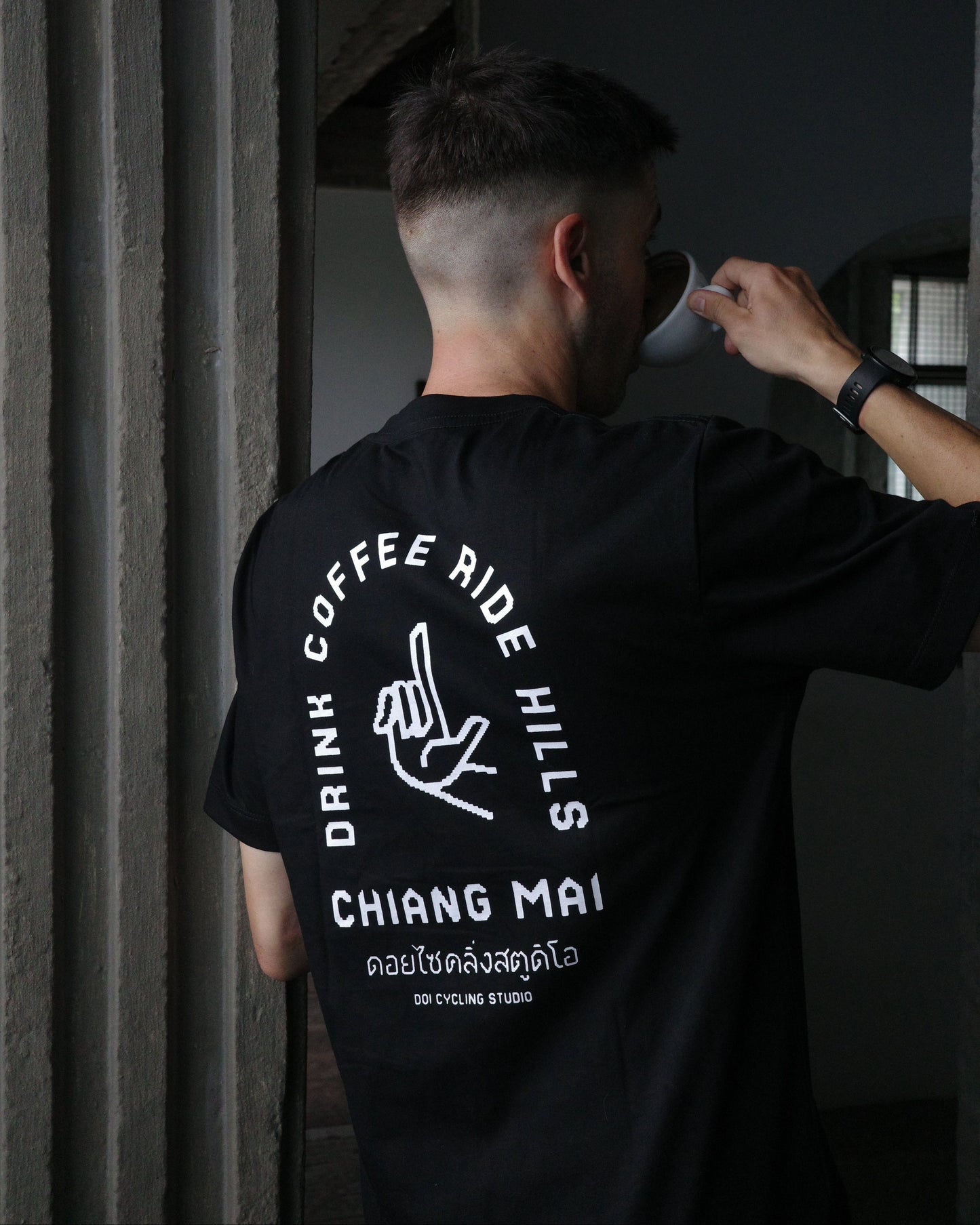 drink coffee ride hills 2.0 tee | black